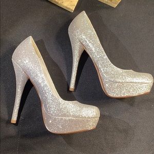 Glittered out, 5.5 inch heels